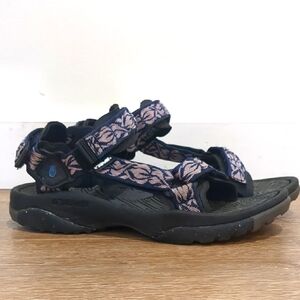 Teva Women's Black and Pink Patterned Sandals